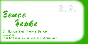 bence hepke business card